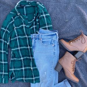 H&M Green Plaid Shirt